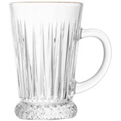 Taça Avulsa 210ml Para Cappuccino Deli Diamante Com Fio Dourado Em Cristal Ecológico